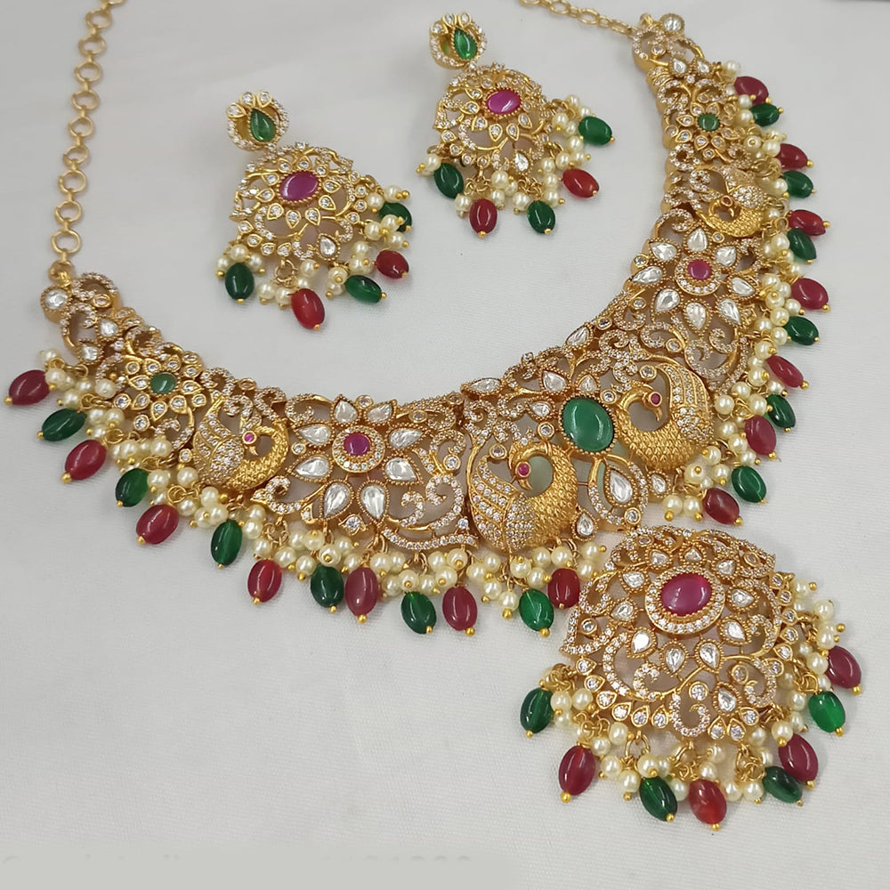 Padmawati Bangles  AD And Beads Necklace Set