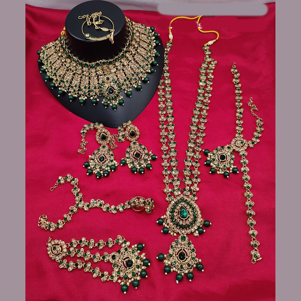 Lucentarts Jewellery Gold Plated Austrian Stone Bridal Set