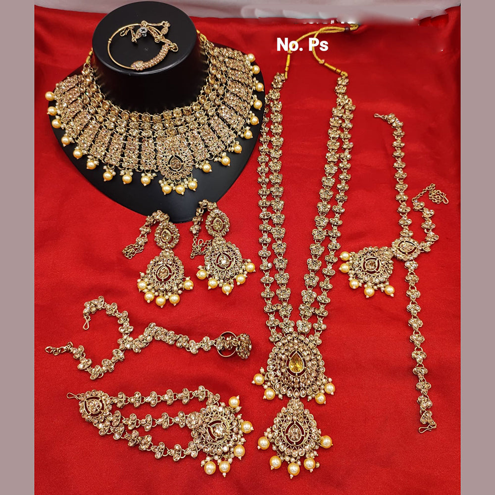 Lucentarts Jewellery Gold Plated Austrian Stone Bridal Set