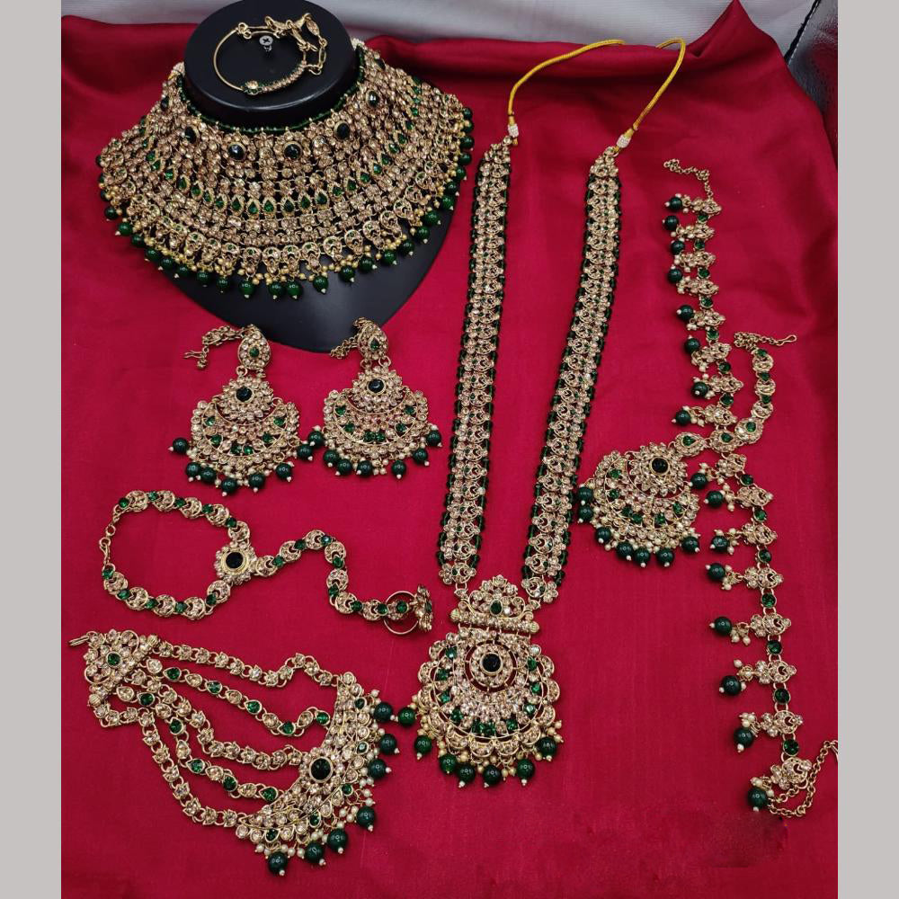 Lucentarts Jewellery Gold Plated Austrian Stone Bridal Necklace Set
