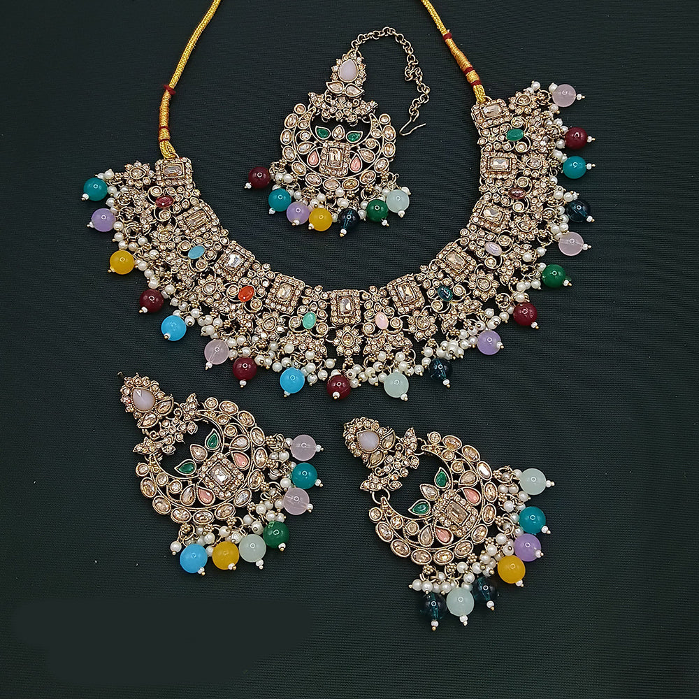 Lucentarts Jewellery Gold Plated Choker Necklace Set