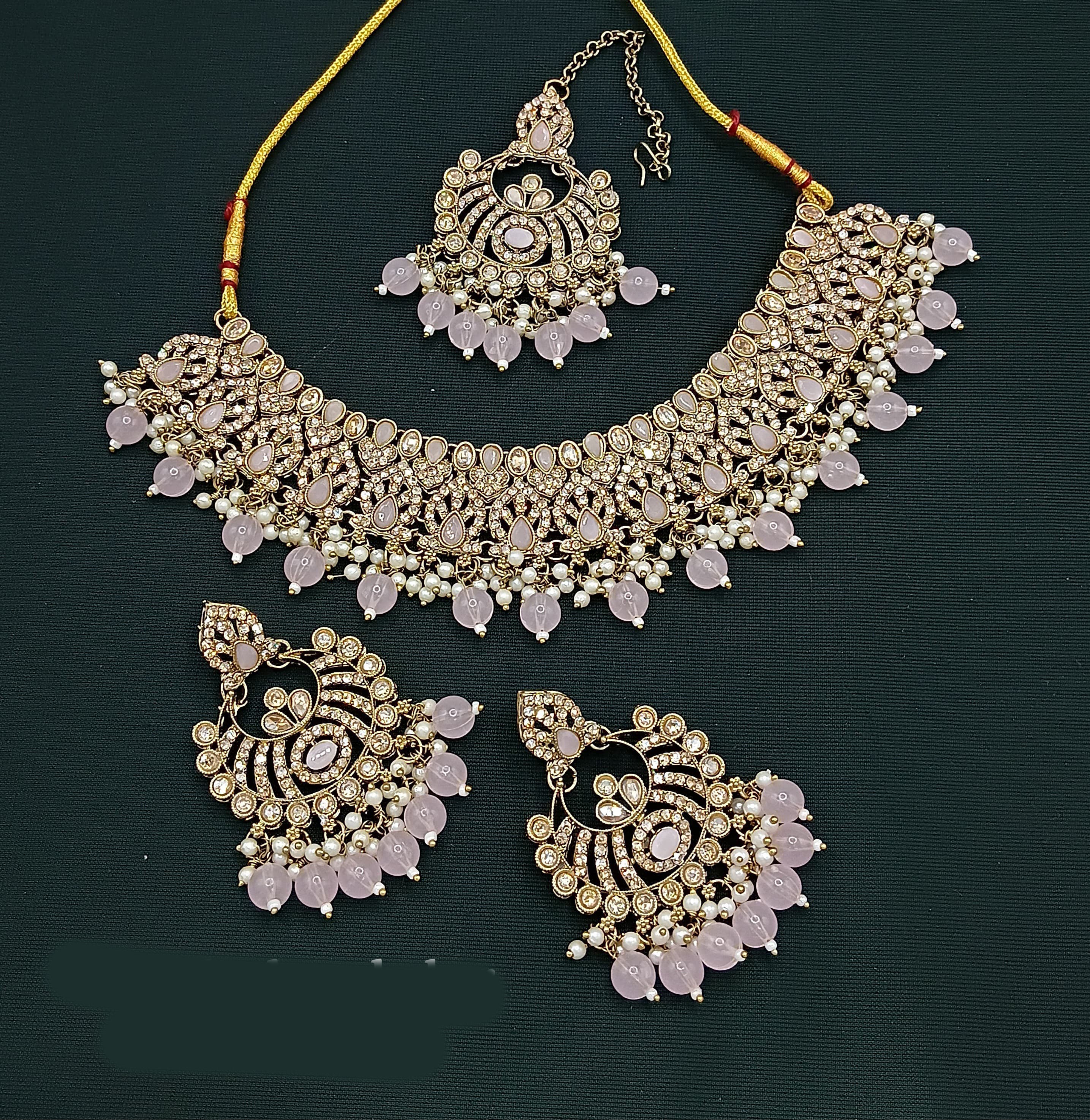 Lucentarts Jewellery Gold Plated Austrian Choker Necklace Set