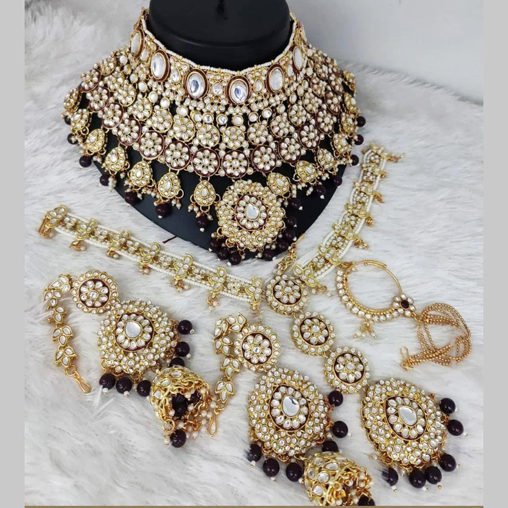 Sai Fashion Gold Plated Kundan Bridal Set