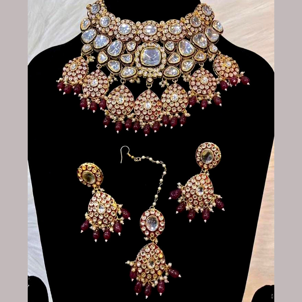 Sai Fashion Gold Plated Kundan Choker Necklace Set