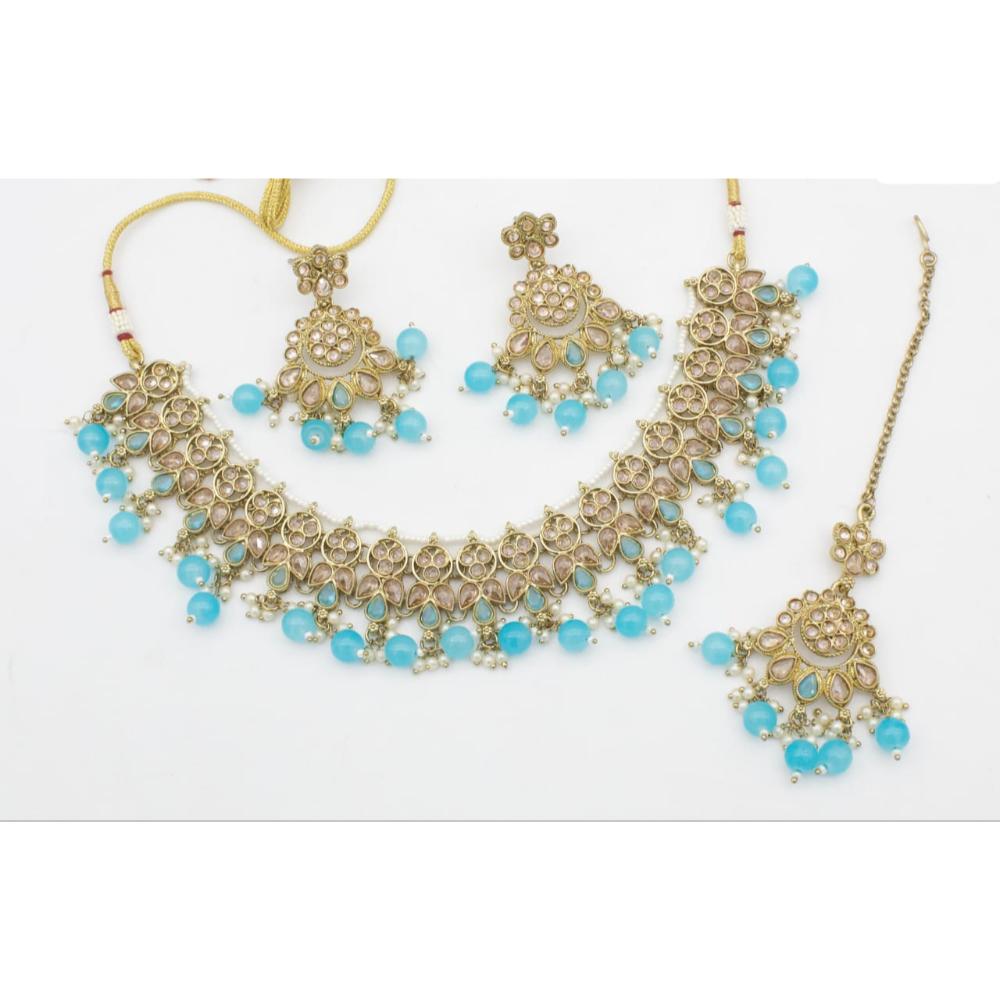 Sai Fashion Crystal Stone And Beads Necklace Set