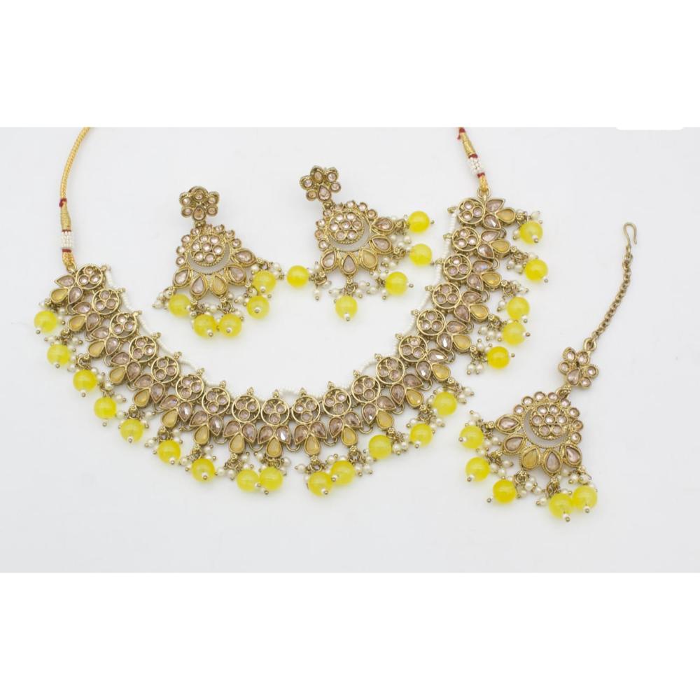 Sai Fashion Crystal Stone And Beads Necklace Set