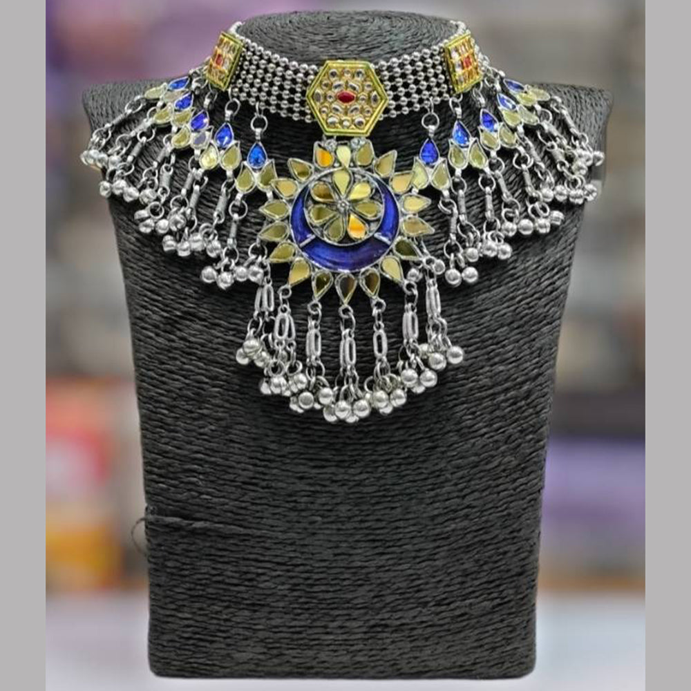 Bhavi Jewels Oxidised Plated Necklace Set