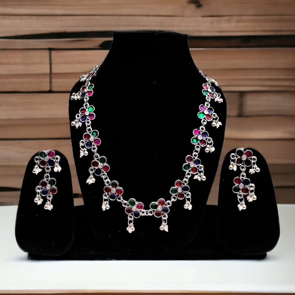 Bhavi Jewels Silver Plated Necklace Set