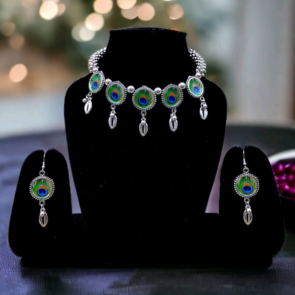 Bhavi Jewels Silver Plated Necklace Set