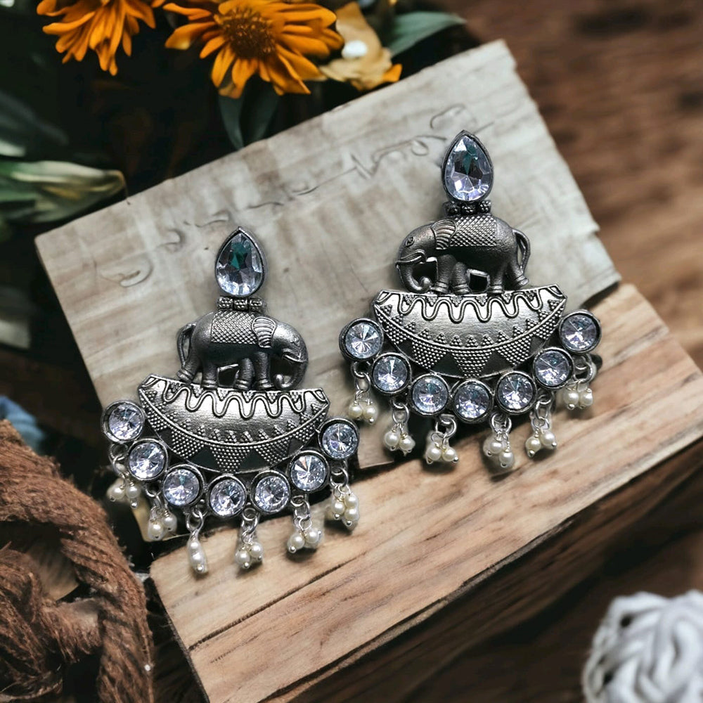 Bhavi Jewels Oxidised Plated Dangler Earrings