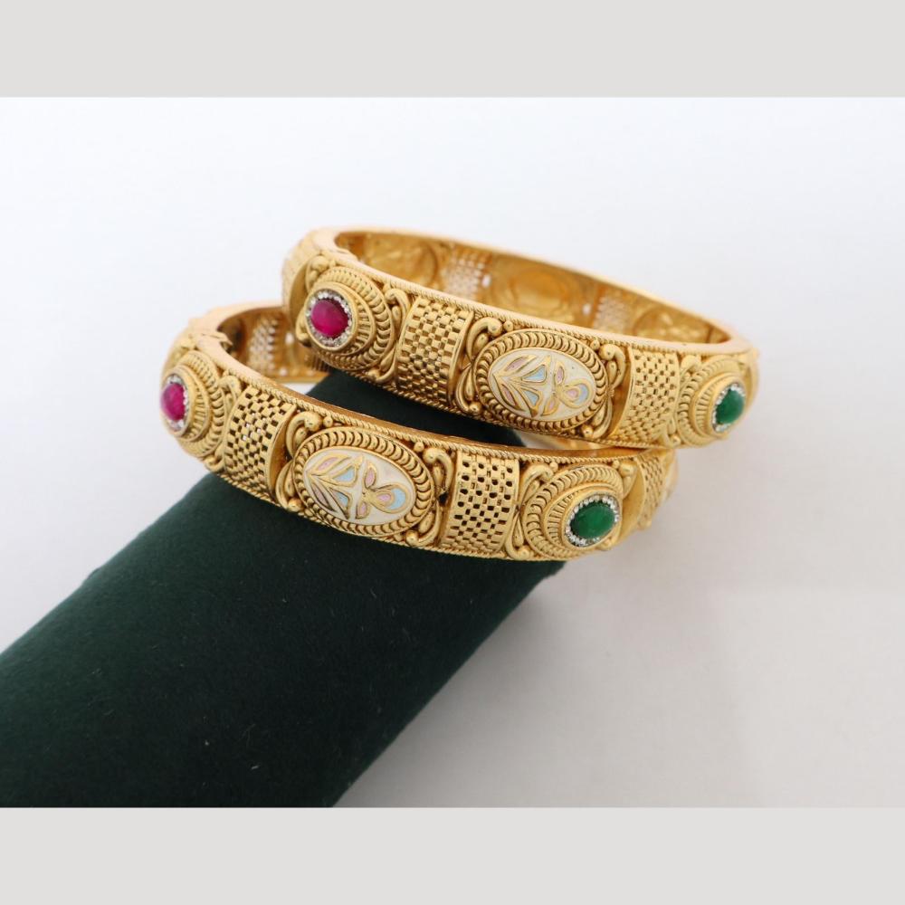 India Art Royal Pota Stone Openable Bangles with Colorful Meenakari Detailing for Every Festivals