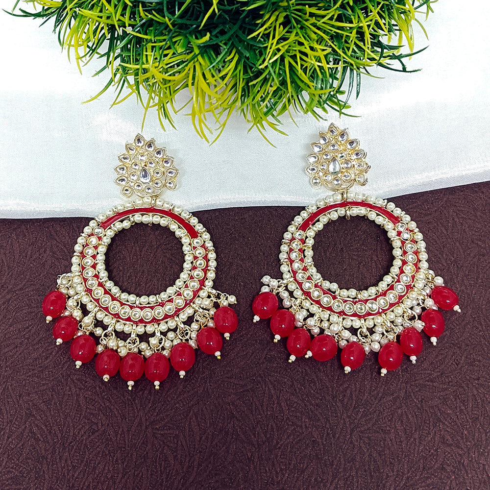 Bhavi Jewels Jewels Gold Plated Kundan Dangler Earrings