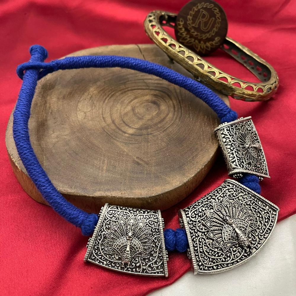 FS Collection Oxidised Plated Necklace Set