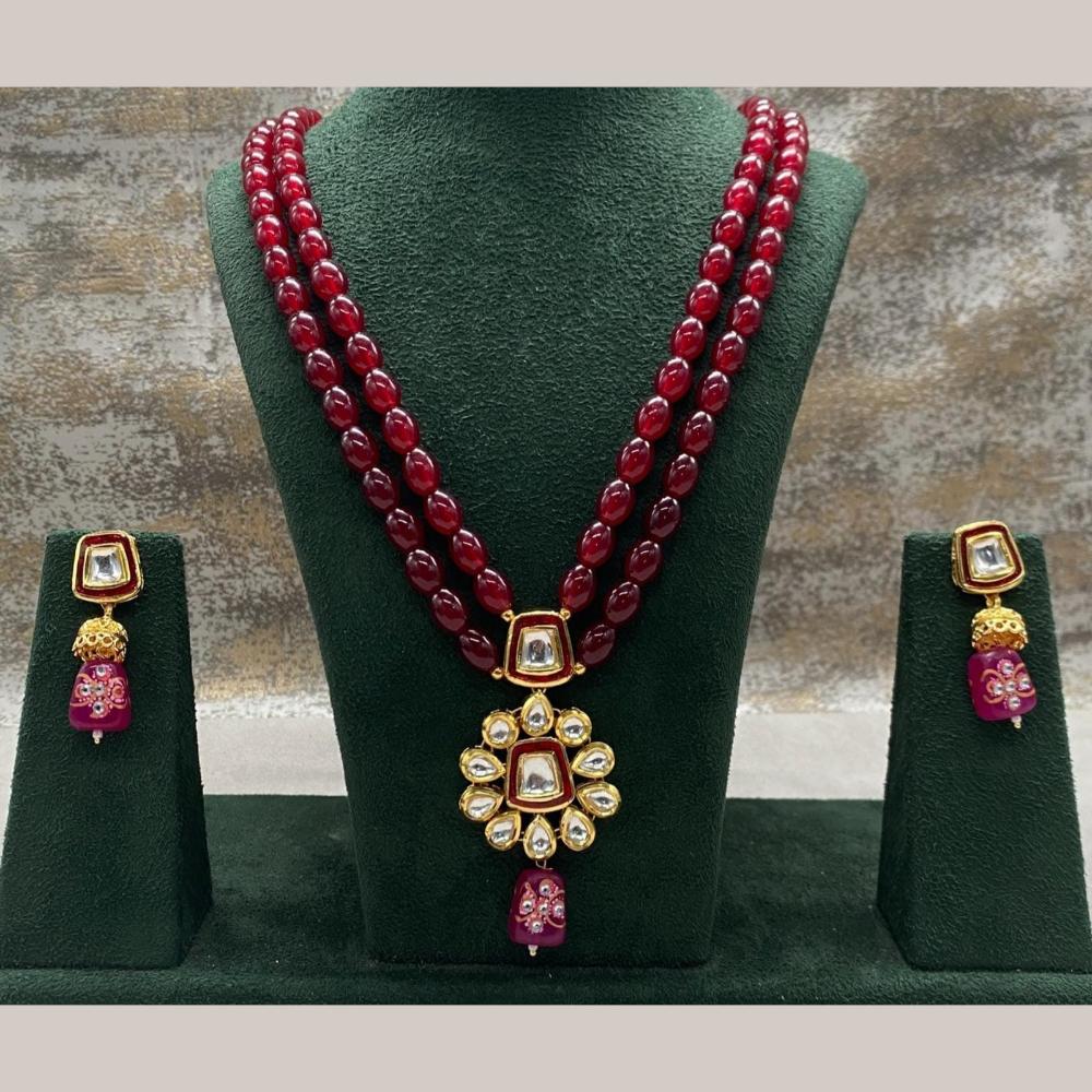 FS Collection Kundan And Beads Necklace Set