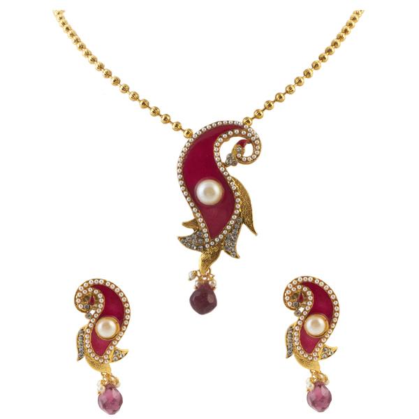 Bhavi Jewels Jewels Gold Plated Pearl Chain Pendent Set