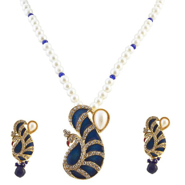 Bhavi Jewels Jewels Gold Plated Pearl Chain Pendent Set