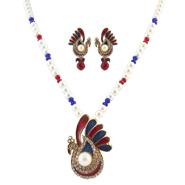 Bhavi Jewels Jewels Gold Plated Pearl Chain Pendent Set