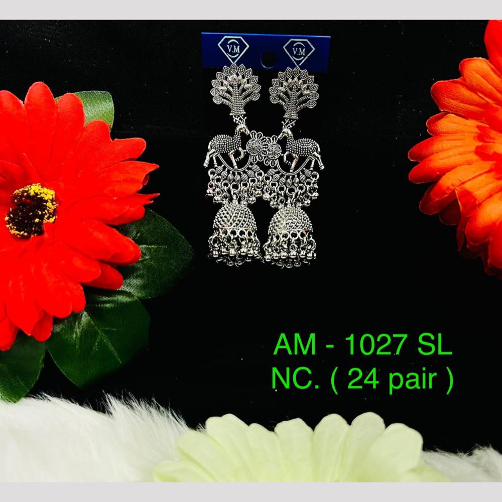 VM Imitation Oxidised Plated Jhumki Earrings