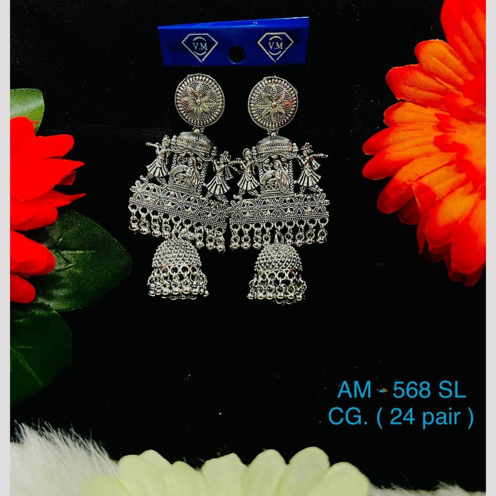 VM Imitation Oxidised Plated Jhumki Earrings