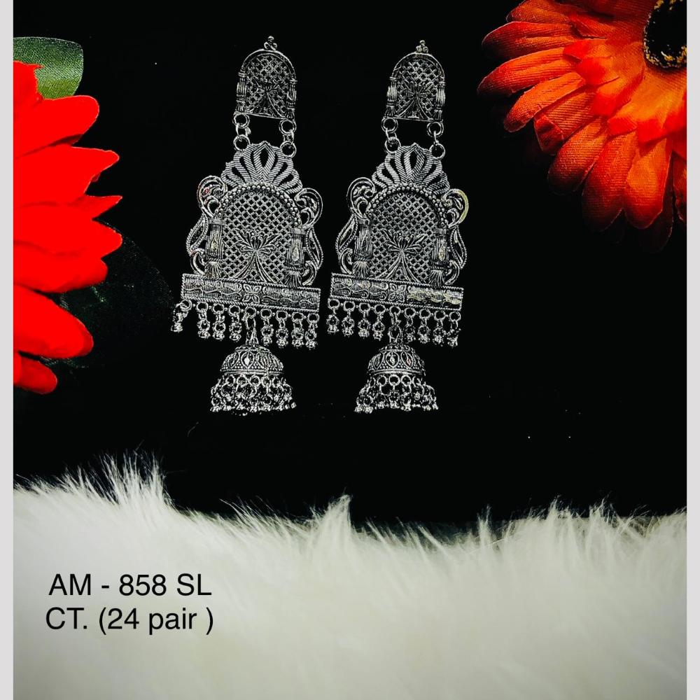 VM Imitation Oxidised Plated Jhumki Earrings