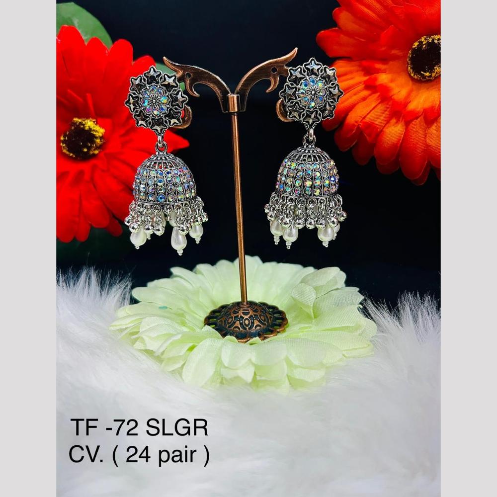 VM Imitation Oxidised Plated Jhumki Earrings