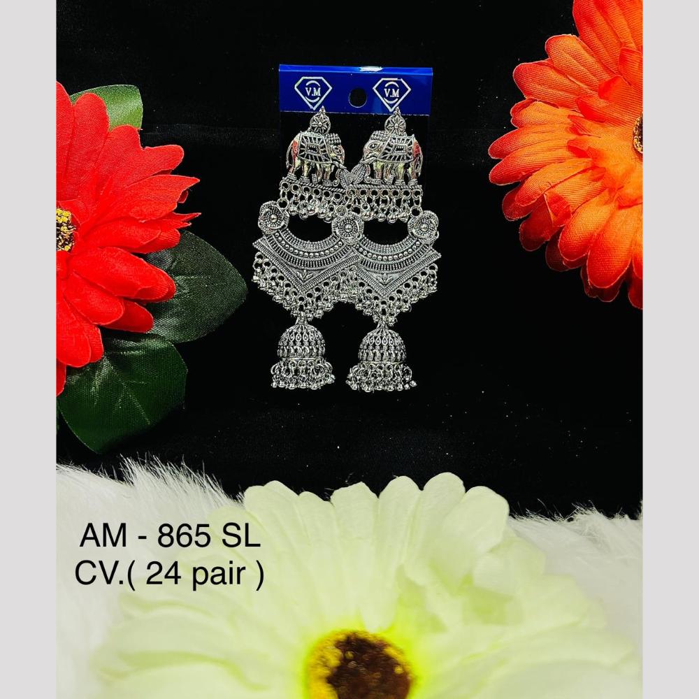 VM Imitation Oxidised Plated Jhumki Earrings
