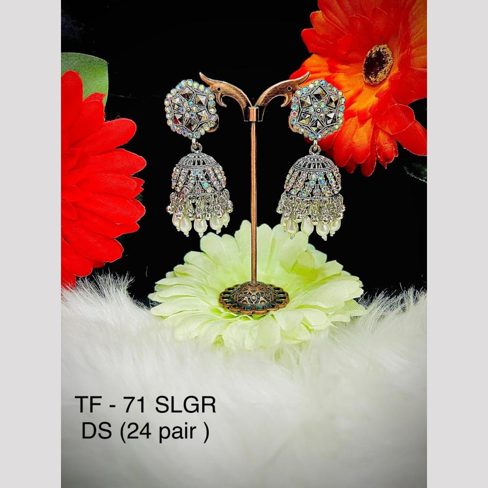 VM Imitation Oxidised Plated Jhumki Earrings