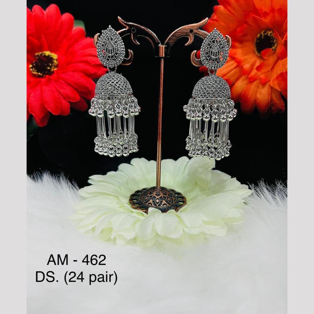 VM Imitation Oxidised Plated Jhumki Earrings