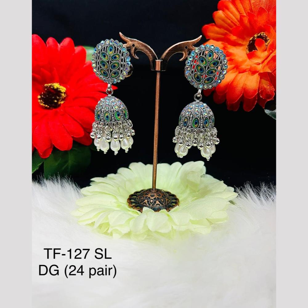 VM Imitation Oxidised Plated Jhumki Earrings