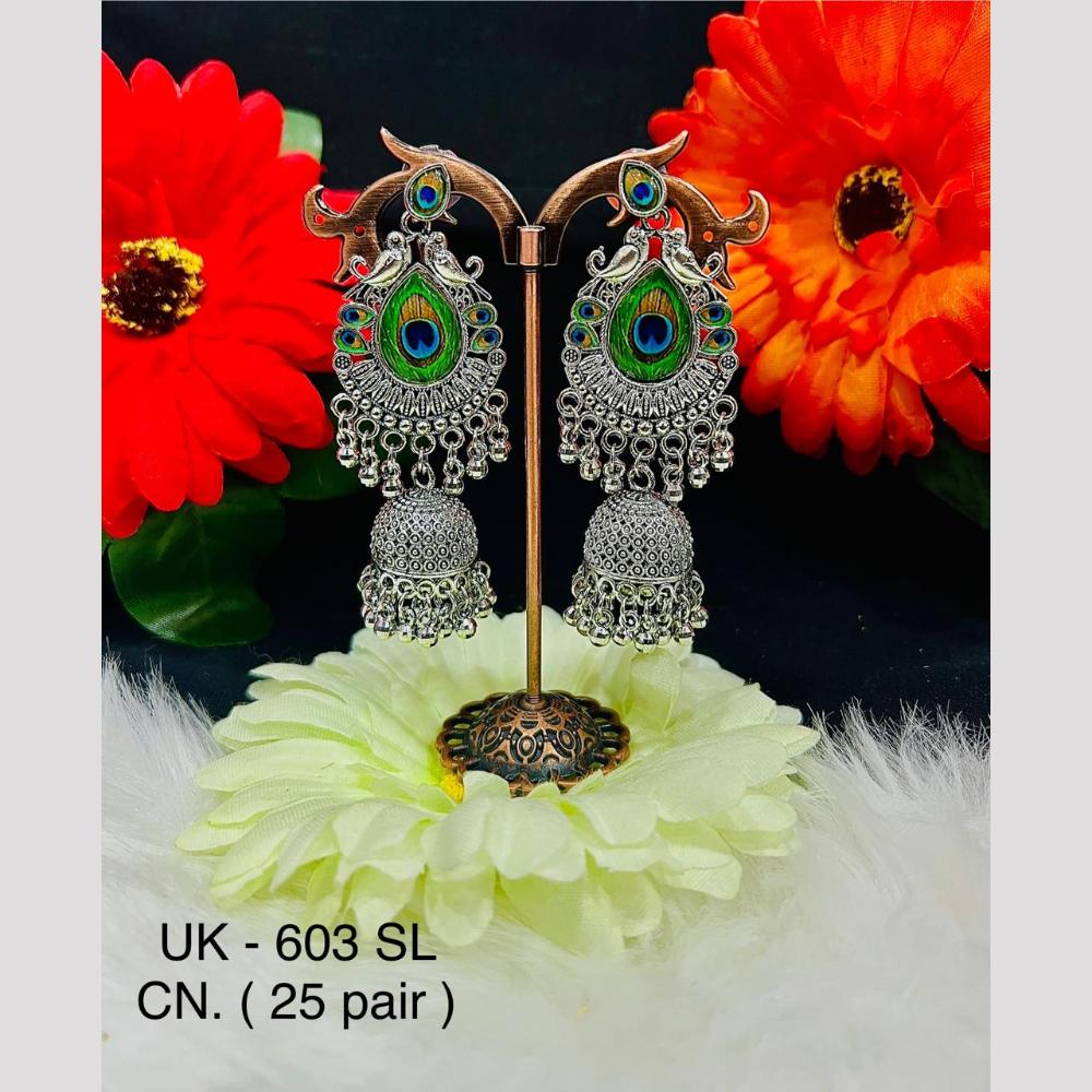 VM Imitation Oxidised Plated Jhumki Earrings