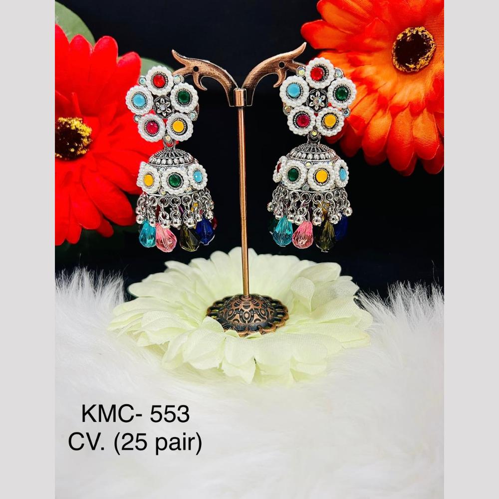 VM Imitation Oxidised Plated Jhumki Earrings