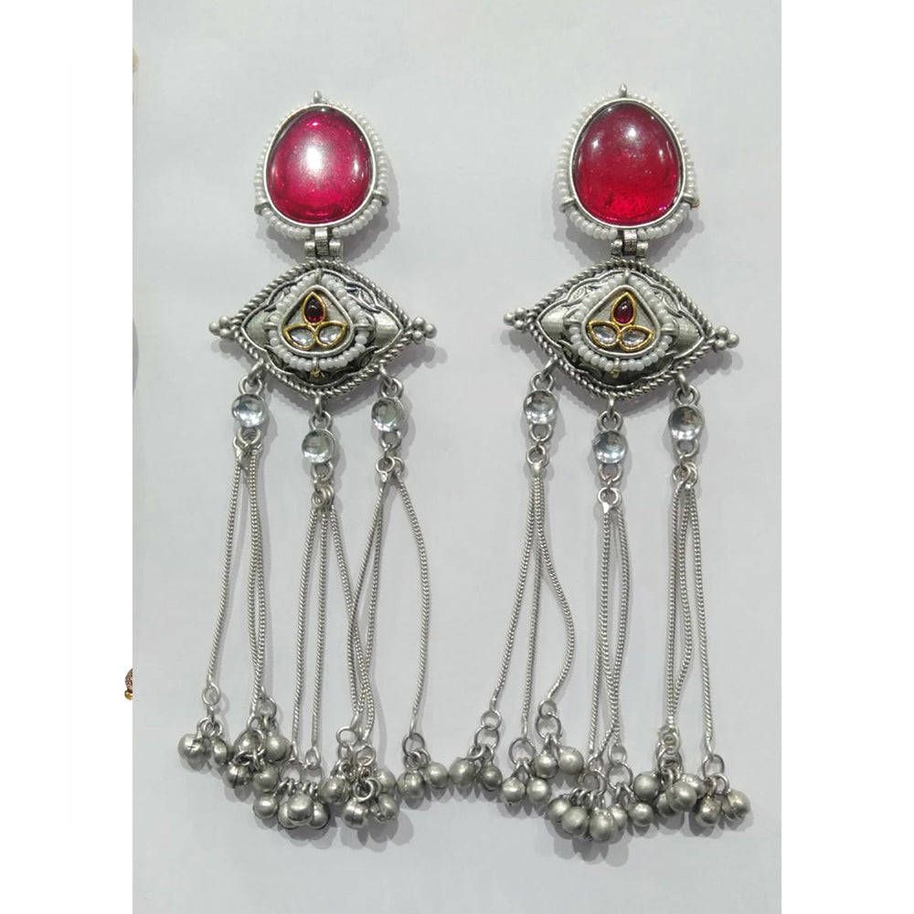 Wearhouse Fashion Gold Plated Kundan Stone Dangler Earrings