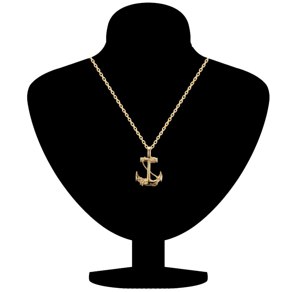 Mahi Combo Unisex Ship Anchor Necklace Pendant with Box Chain