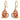 Mahi Orange Meenakari Work and Crystals Floral Heart Earrings