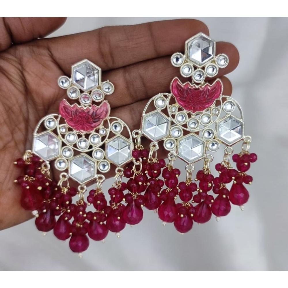 Lucentarts Jewellery Kundan Stone Dangler Earrings