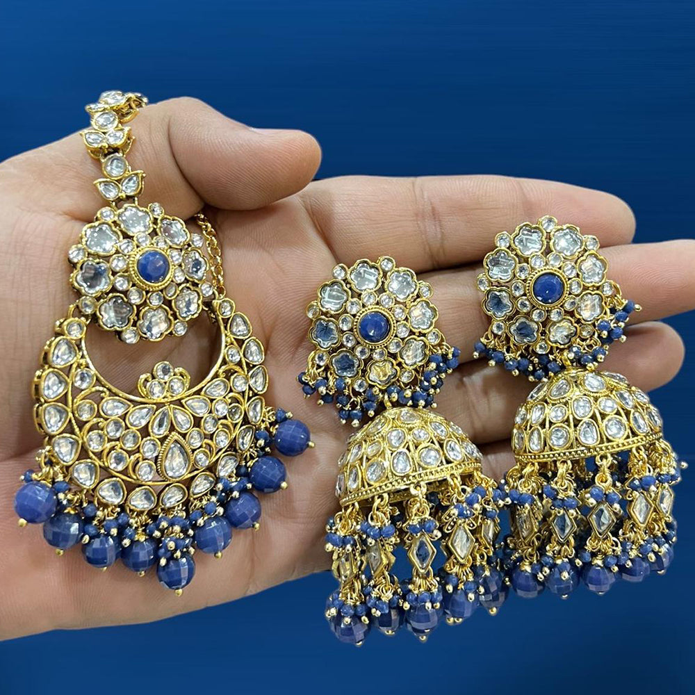 Hira Collection Gold Plated Kundan Dangler Earrings