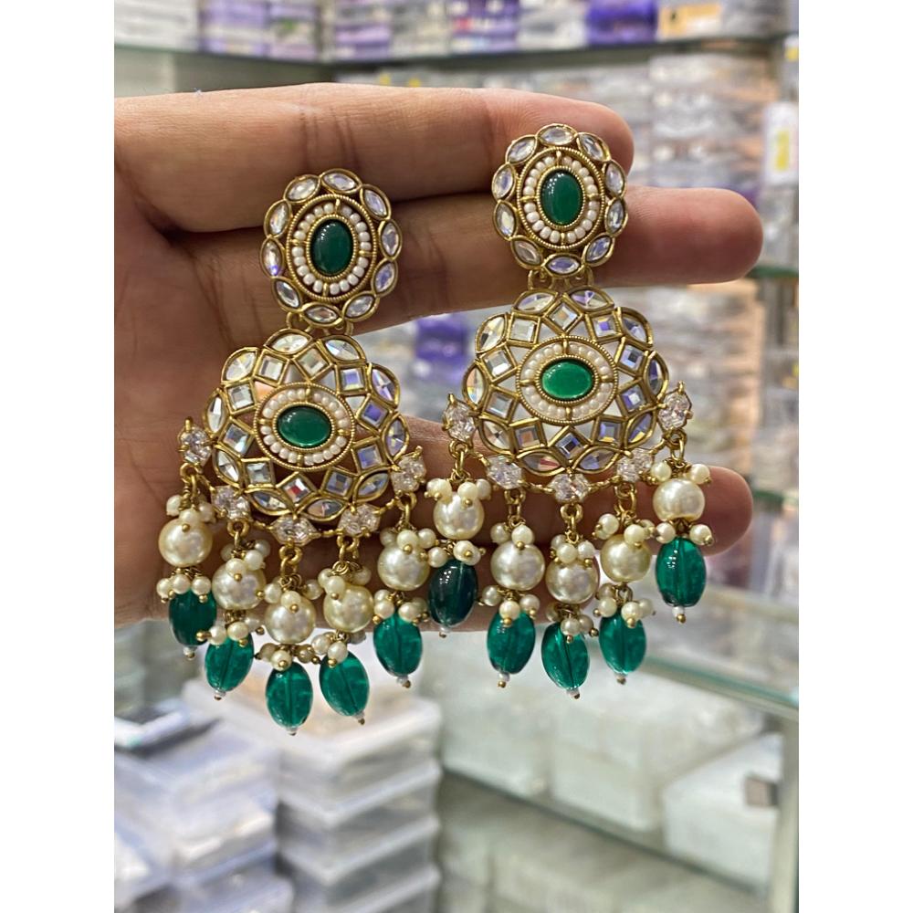 Hira Collection Transparent Kundan Dangler Earrings