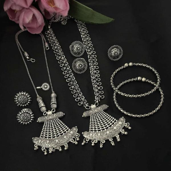 Hira Collection Oxidised Plated Combo Set