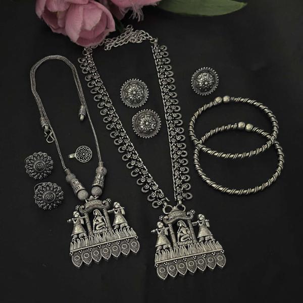 Hira Collection Oxidised Plated Combo Set