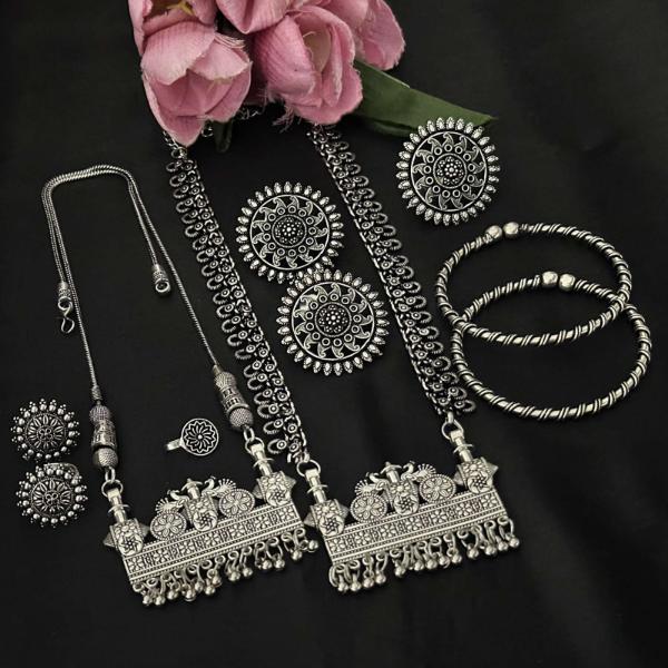 Hira Collection Oxidised Plated Combo Set