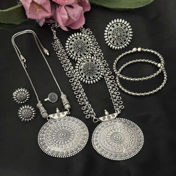 Hira Collection Oxidised Plated Combo Set