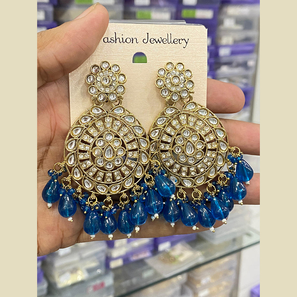 Hira Collection Kundan Stone Dangler Earrings