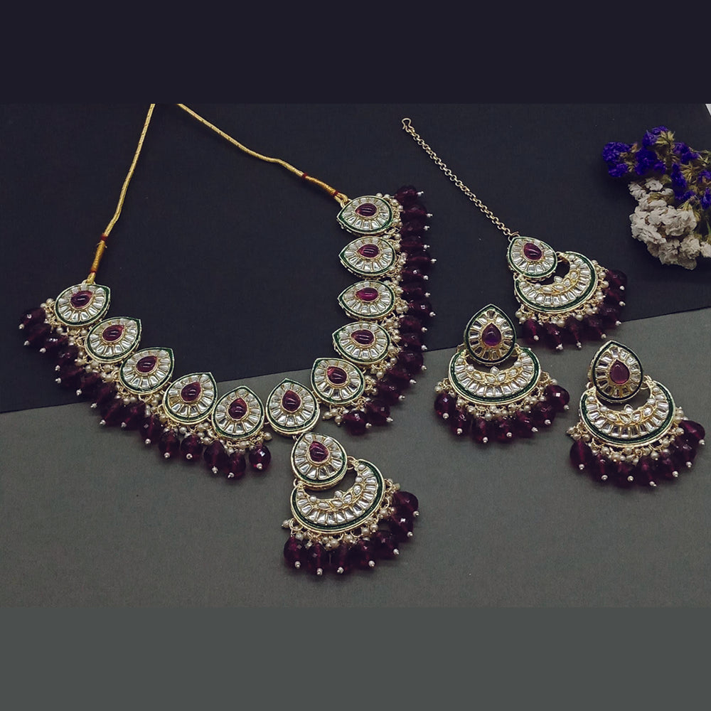 India Art Kundan And Beads Necklace Set