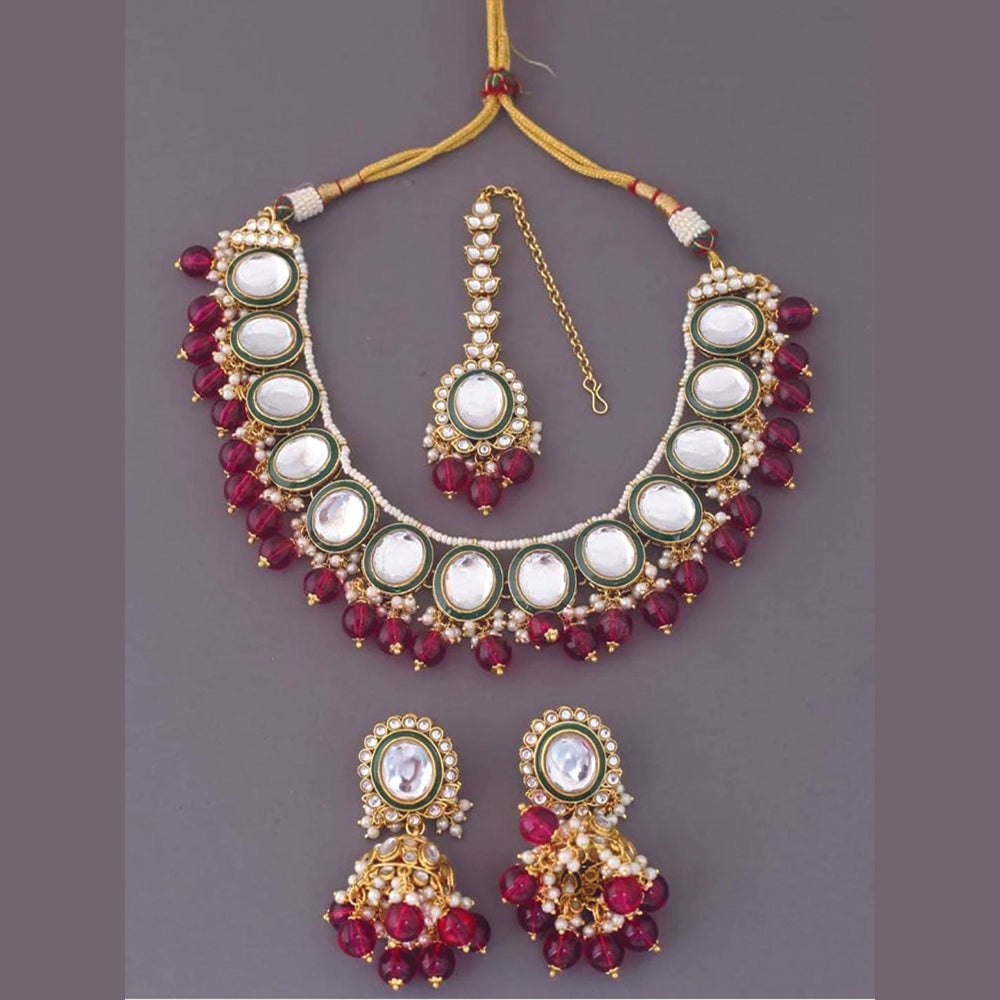 India Art Kundan And Beads Necklace Set