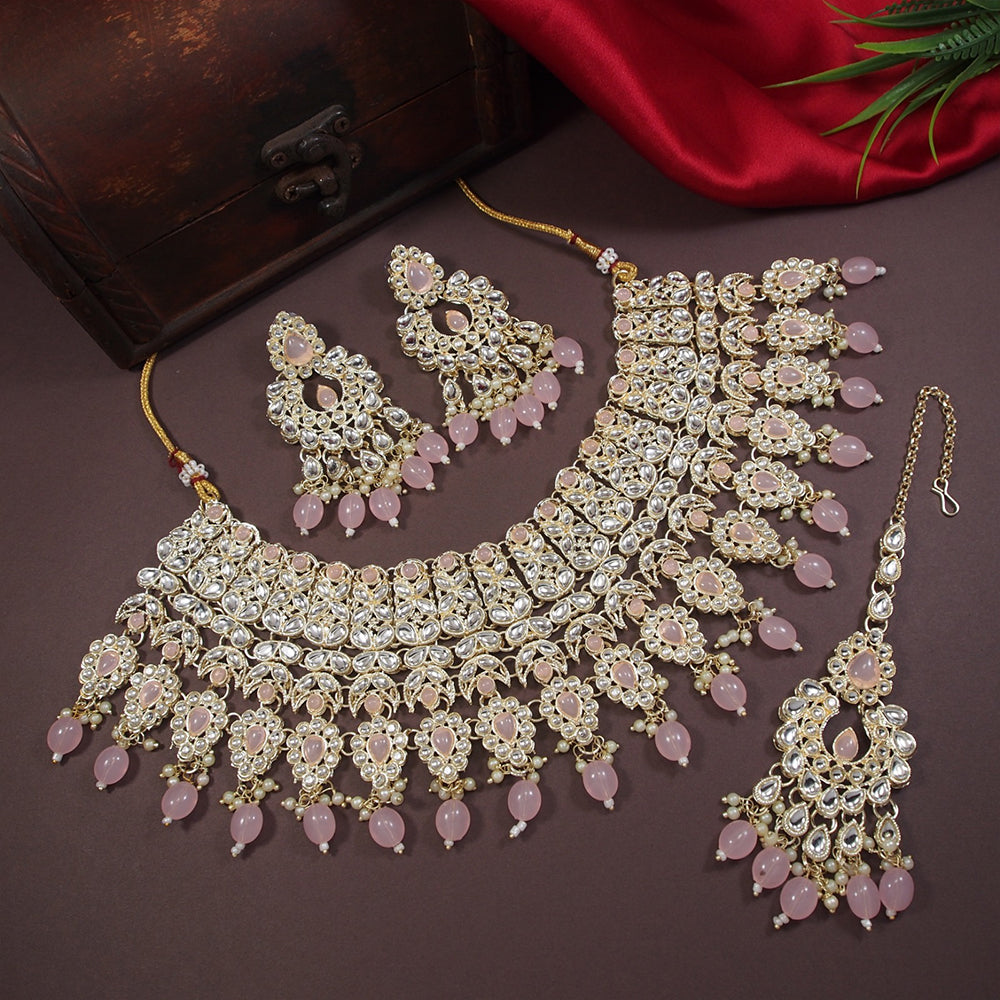 Lucentarts Jewellery Kundan Stone Choker Necklace Set