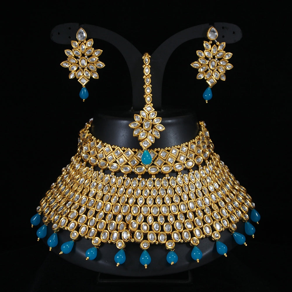 Lucentarts Jewellery Kundan Stone Choker Necklace Set