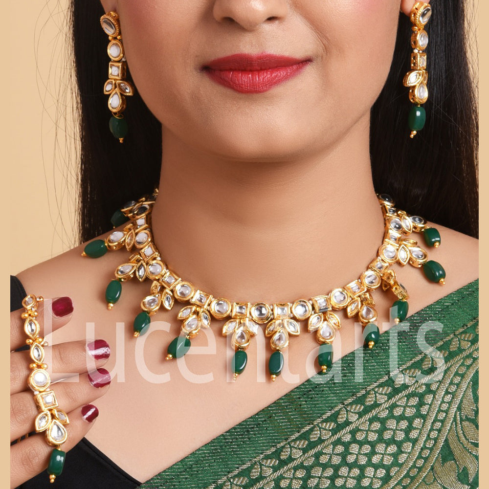 Lucentarts Jewellery Kundan Stone Choker Necklace Set