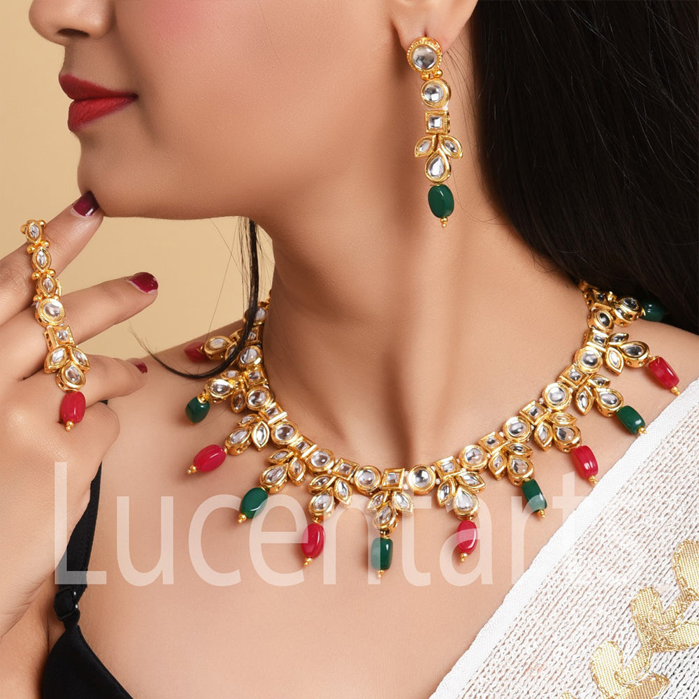 Lucentarts Jewellery Kundan Stone Choker Necklace Set