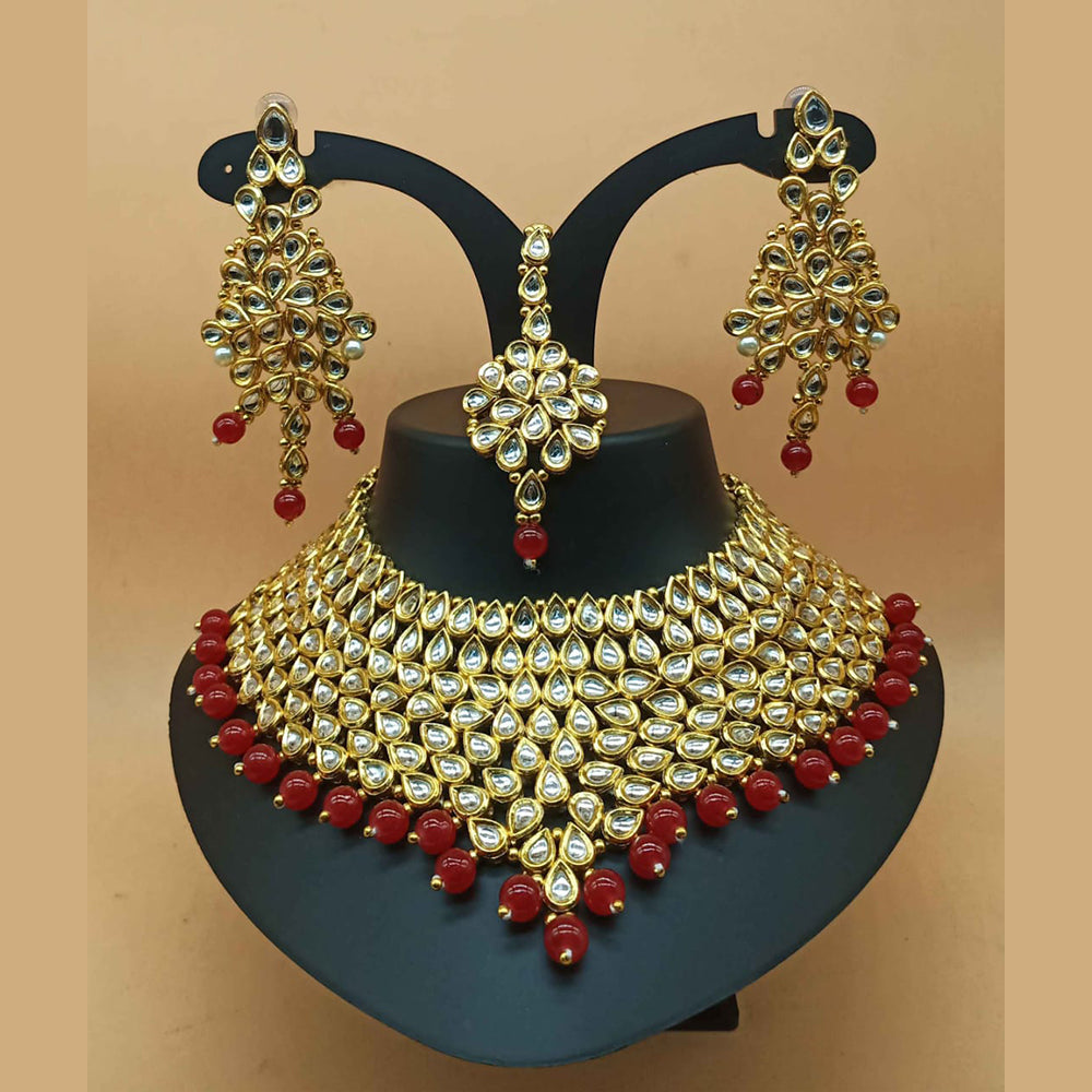 Lucentarts Jewellery Kundan  Stone Choker Necklace Set