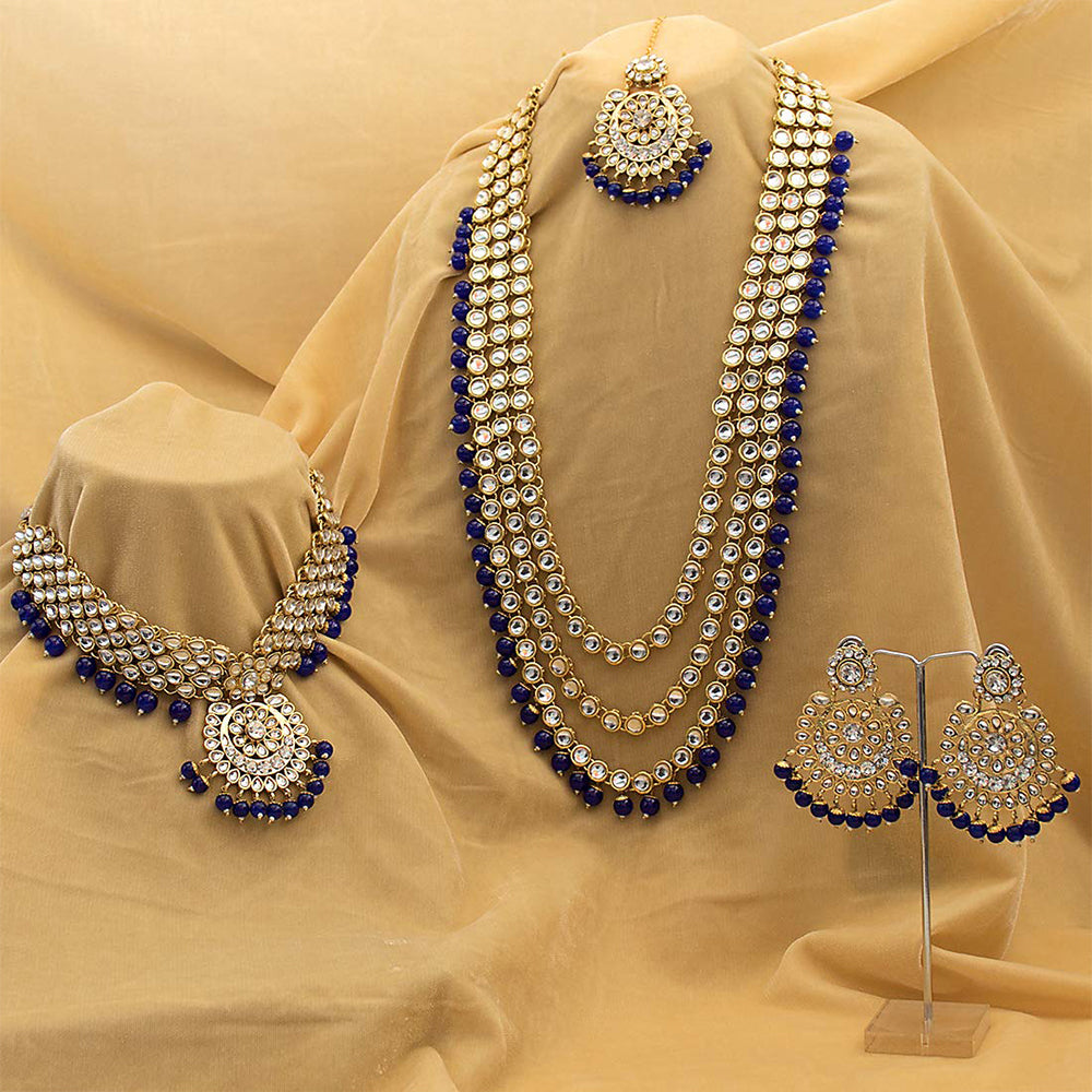 Lucentarts Jewellery Kundan  Stone Bridal Set